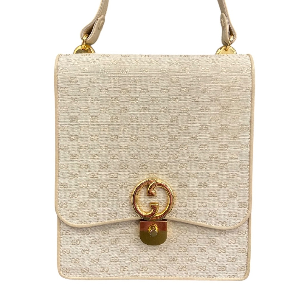 Gucci Shoulder Bag w/ COA | Authentic Gucci Handbag Gold Hardware Ivory Micro GG